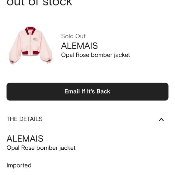 Alemais Opal Rose Bomber Jacket - Picture 7 of 14